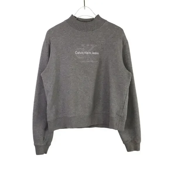 1990s Vintage Calvin Klein Women's Gray Crewneck Pullover Sweatshirt Large Retro - Picture 1 of 7